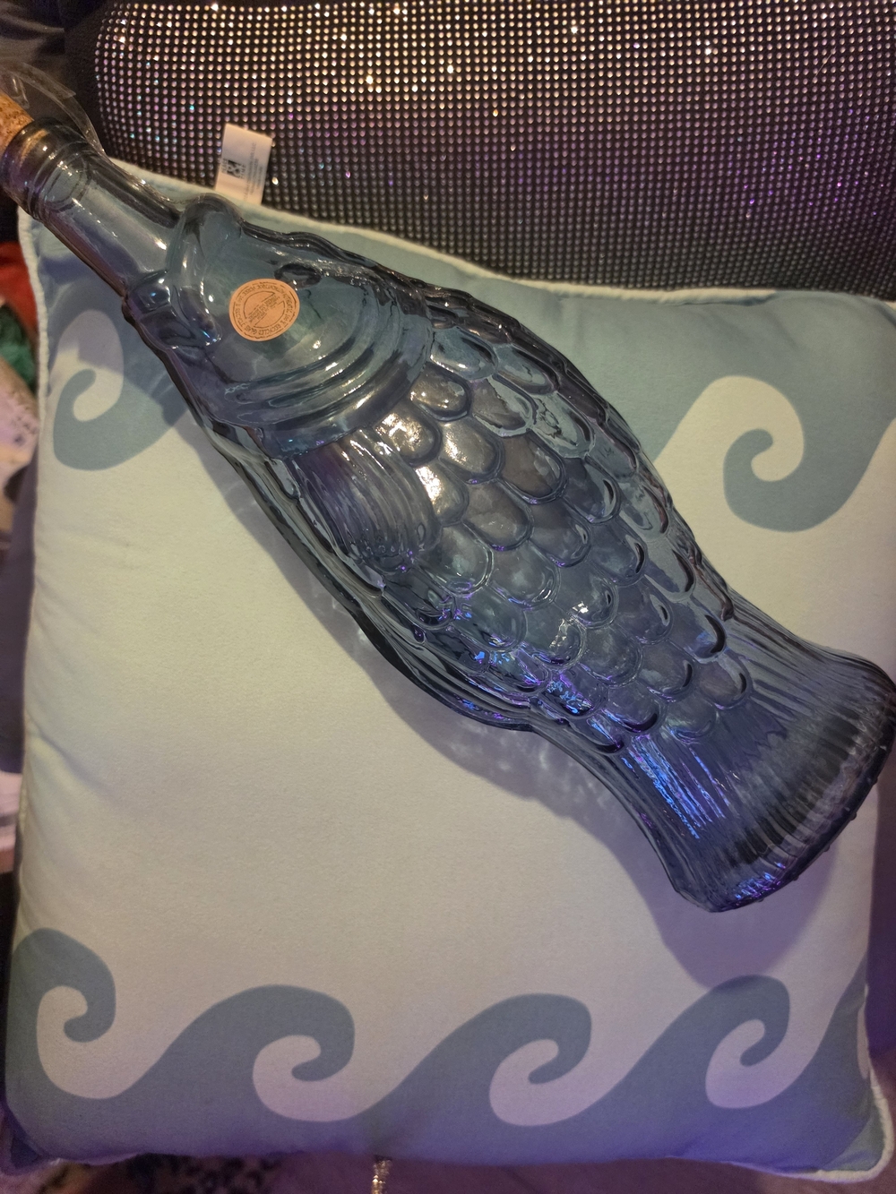 Blue Fish-Shaped wine bottle Glass Bottle
